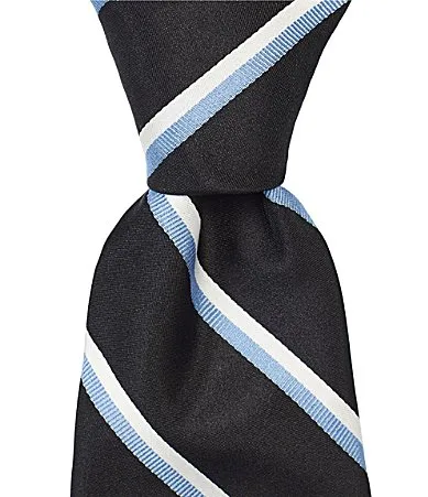 Jaiden Stripe Traditional Polyester Silk Tie by Turnbury