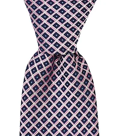 Kenan Diamond Neat Traditional Polyester Silk Tie by Turnbury