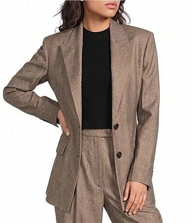BOSS by Hugo Boss Jonahsa Peak Lapel Collar Long Sleeve Button-Front Blazer by Hugo Boss