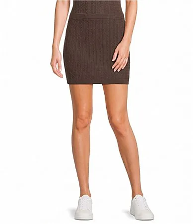 Cable Knit Coordinating Mini Skirt by Copper Key