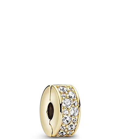 Clear Pave Gold Clip Charm by Pandora
