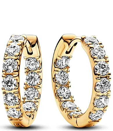 Sparkling Row Eternity Hoop Earrings by Pandora