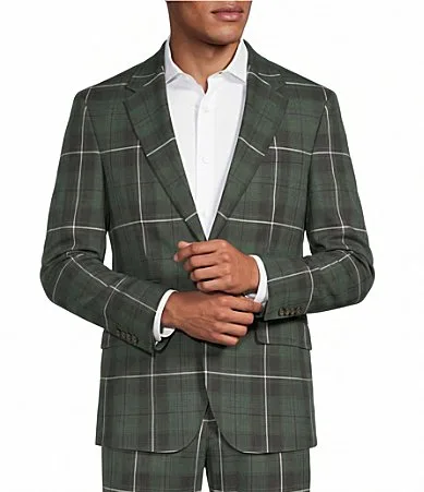 Coordinating Slim Fit Plaid Suit Separates Jacket by Murano