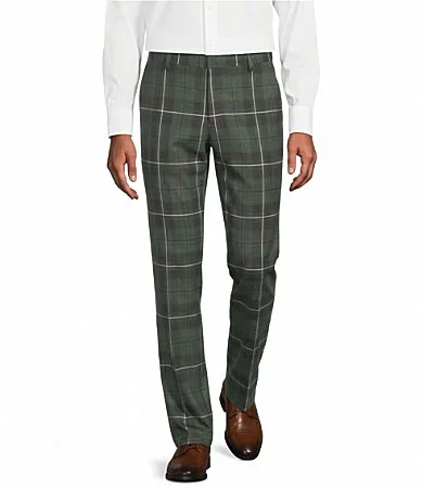 Coordinating Alex Slim Fit Plaid Suit Separates Dress Pants by Murano