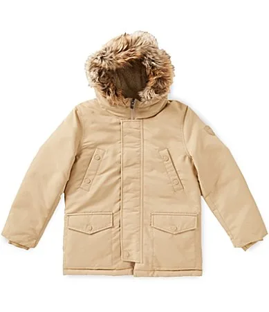 Long Sleeve Faux Fur Trim Down Parka Coat by Polo Ralph Lauren