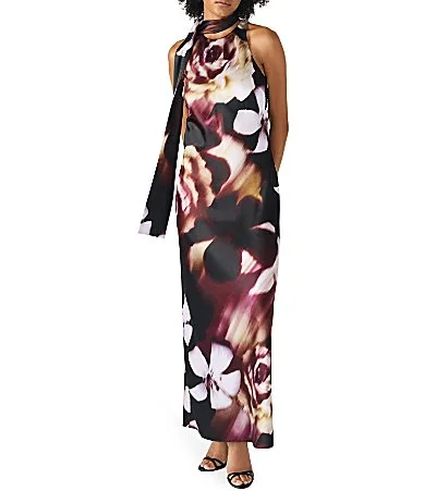 Jaidan Floral Print Halter High Neck Dress by Steve Madden