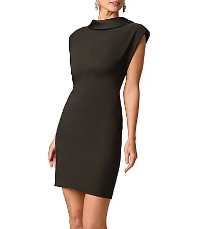 Black Lapel Mini Tuxedo Dress by Adrianna Papell