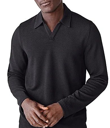 Sedona Long Sleeve Textured Polo Shirt by Johnston & Murphy