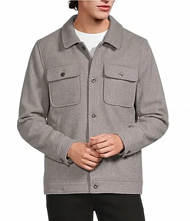 City Stride Button Front Shirt Jacket