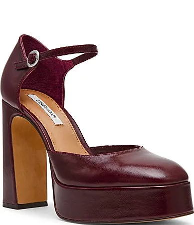 Lexie Leather Block Heel Platform Dress Pumps by Steve Madden