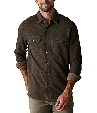 Textured Knit Long Sleeve Woven Shirt by The Normal Brand