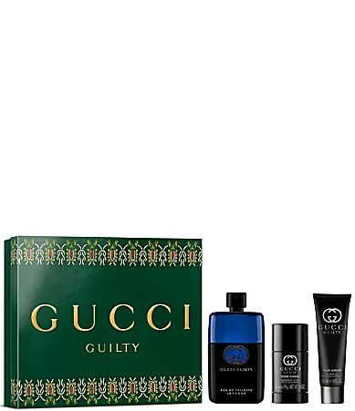 Guilty Pour Homme Eau De Toilette Intense Shower Gel Deodorant Stick Holiday 3-Piece Gift Set by Gucci