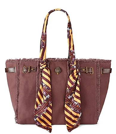 Sloane Canvas Shopper Scarf Tote Shoulder Bag by Kurt Geiger