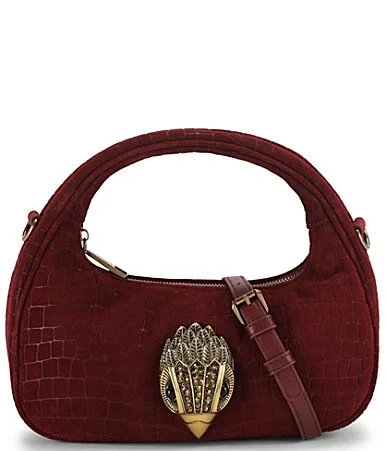 Oxford Small Drench Suede Croc Crescent Shoulder Crossbody Bag