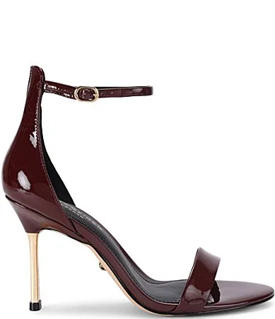 Bank Patent Leather Ankle Wrap Hardware Dress Sandals by Kurt Geiger