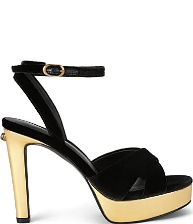 Sherbert Ankle Strap Eagle Ornament Hardware Platform Dress Sandals by Kurt Geiger