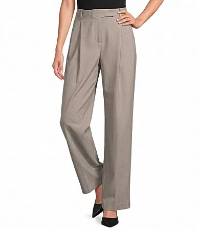 Darcy Wide-Leg Pleated Trousers Pants by Reiss