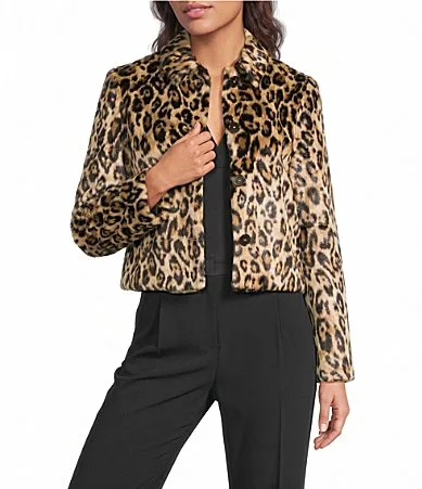 Animal Print Jersey Cropped Jacket by Marella