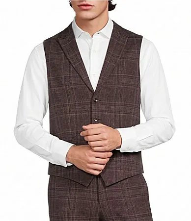 Coordinating Shawl Plaid Suit Separates Vest by Murano