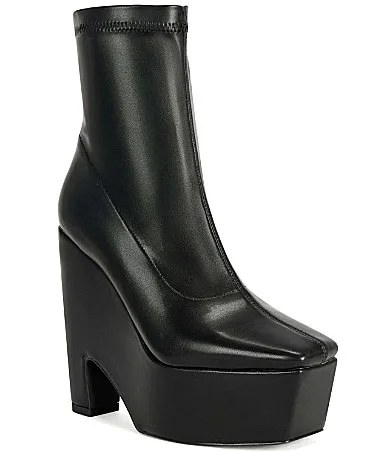 Lirra Square Toe Platform Ankle Booties by Azalea Wang