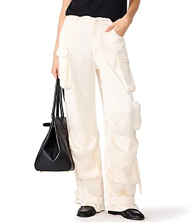 Duo Satin Mid Rise Utility Cargo Pants by Steve Madden