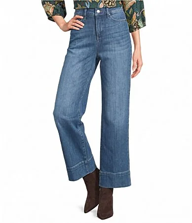 Teresa Denim High Rise Wide Leg Wide Hem Lift Tuck Technology Ankle Length Jeans by NYDJ