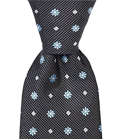 Flower Medallion Traditional Silk Blend Tie by Turnbury