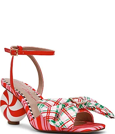 Rudolph Peppermint Heel Dress Sandals by Betsey Johnson