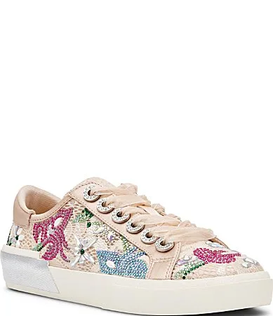 Blue by Betsey Johnson Baily Floral Embroidered Sneakers by Betsey Johnson