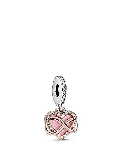 Sparkling Infinity Heart Two-Tone Dangle Charm by Pandora