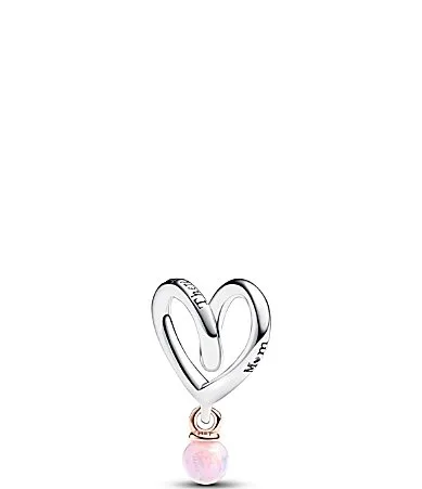 Two-Tone Pink Opal Wrapped Heart Charm by Pandora