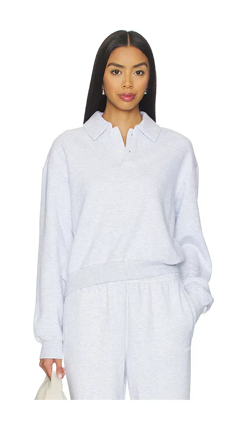 Cotton Fleece Polo Sweatshirt by Skims