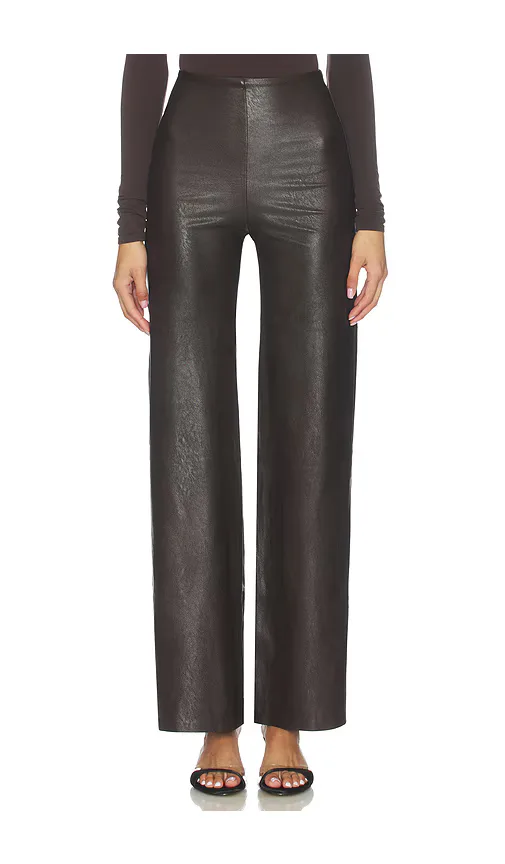 Faux Leather Wide Leg Pant by Commando