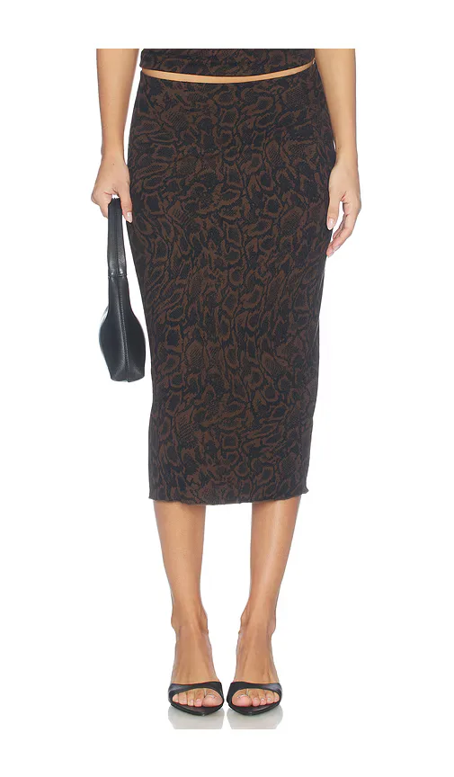 LNA Leony Printed Rib Skirt by LnA