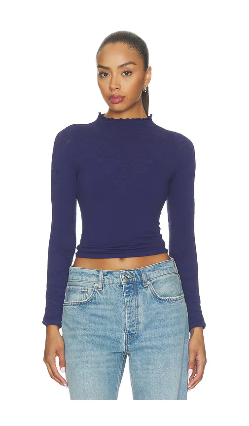 Free People Mixed Feelings Mock Neck Tee by Free People
