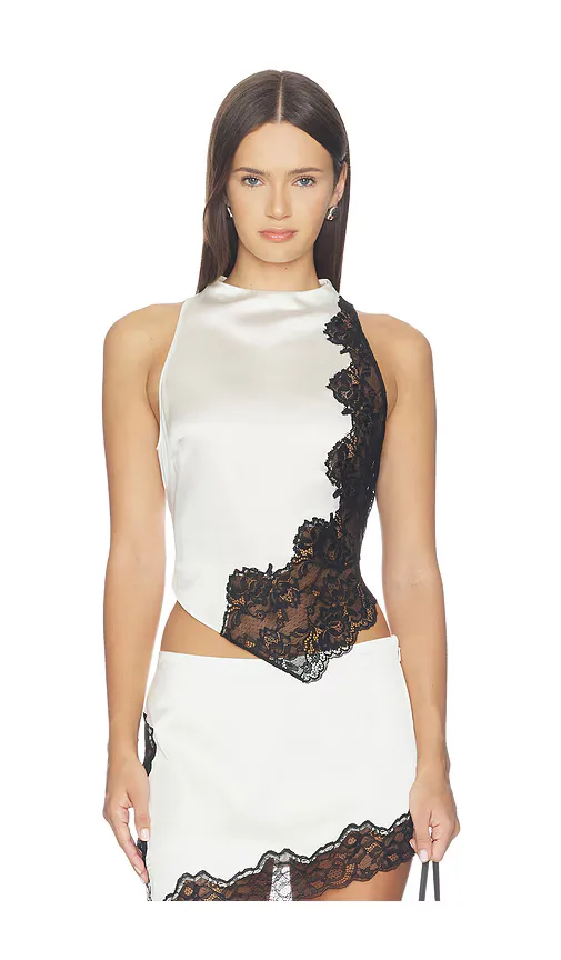 Silk Lace Asymmetric Top by Naked Wardrobe