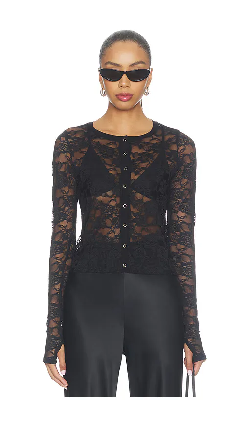Vesca Lace Snap Front Long Sleeve by Michael Lauren