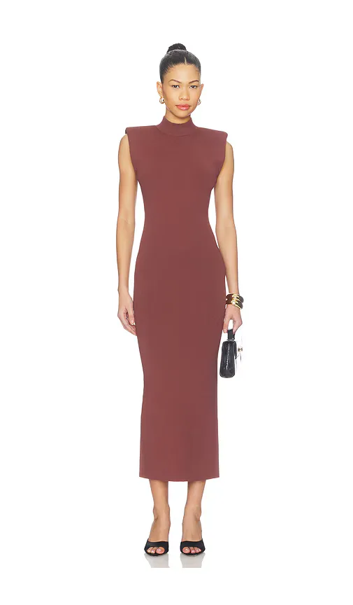 Padded Shoulder Knit Dress by Misha