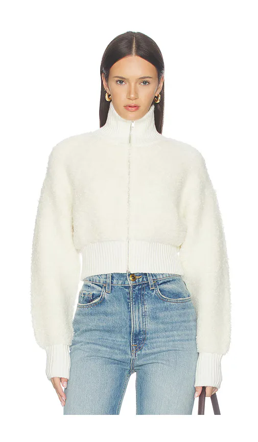 Christal Zip Up Textured Cardigan by Lovers and Friends