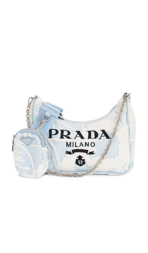 Prada Embroidered Drill Re-Edition 2005 Shoulder Bag by Fwrd Renew
