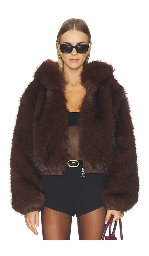 Hooded Faux Fur Jacket by Kim Shui