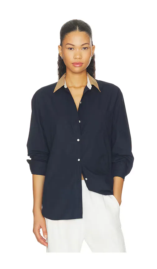 Yoshi Contrast Classic Button Down Top