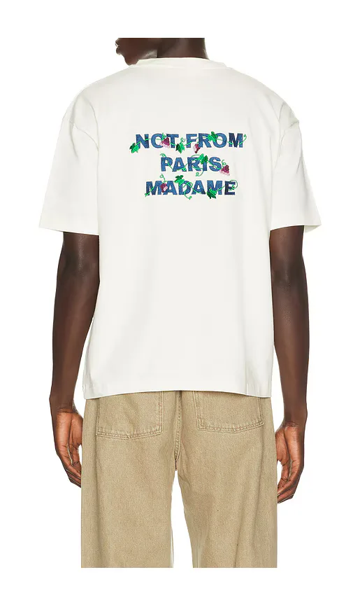 Vine Embroidered Slogan Tee Shirt by Drle De Monsieur