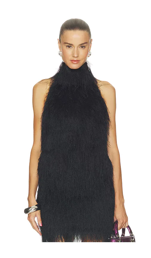 Polyester Fringe Halter Top by Aexae