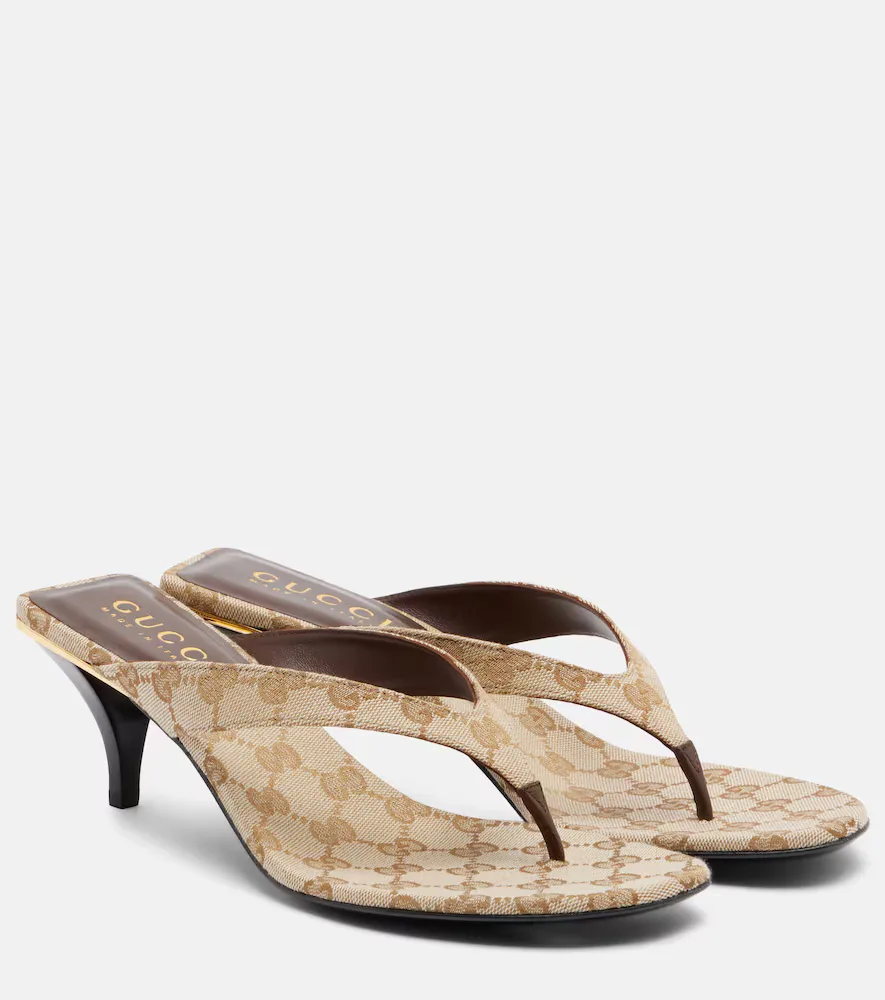 Vittoria GG Canvas Thong Sandals by Gucci