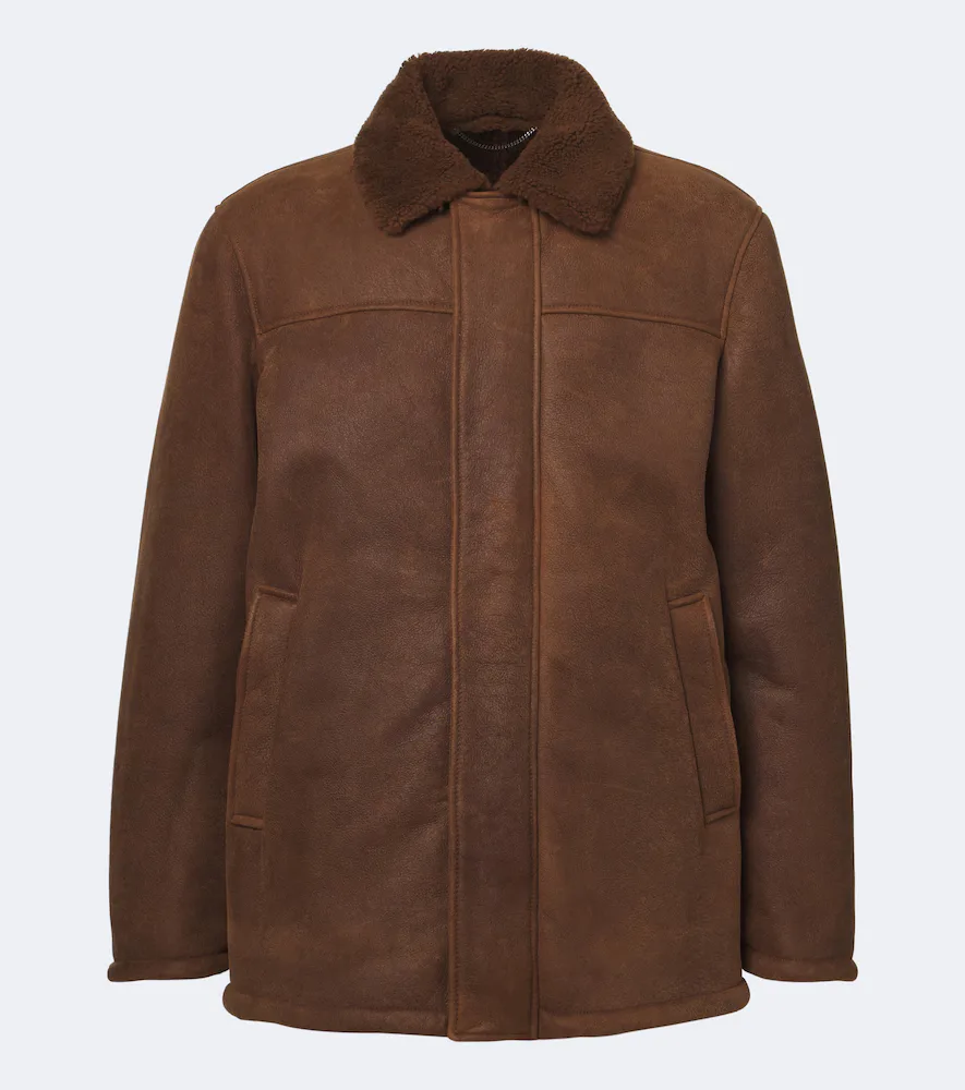 Shearling-Trimmed Leather Jacket by Canali