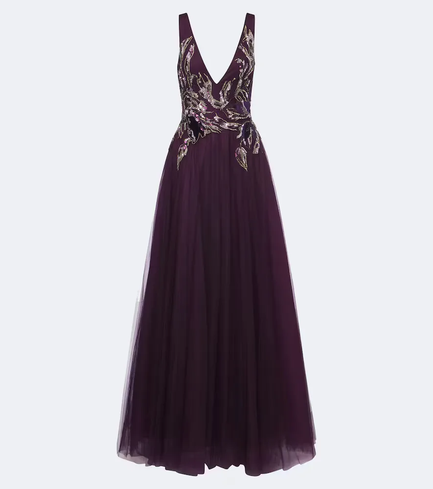 Vianna Embellished Tulle Gown by Costarellos