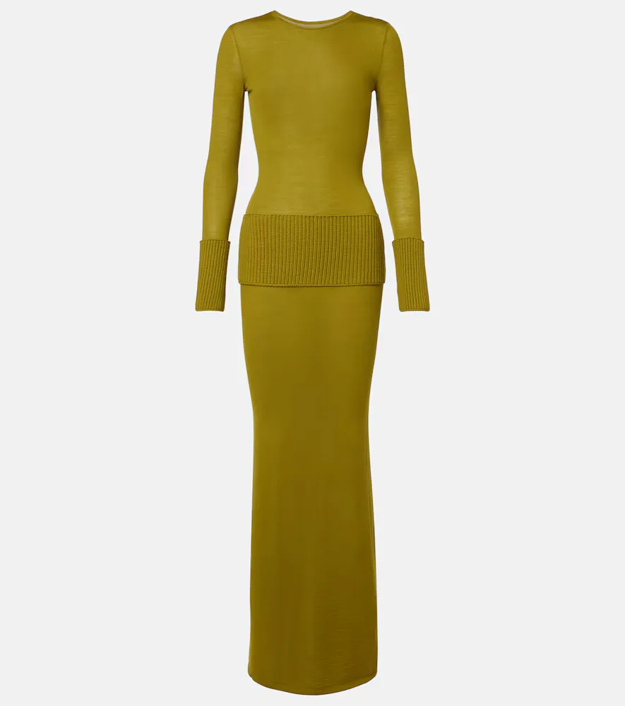 Knitted Wool Maxi Dress by Alaia