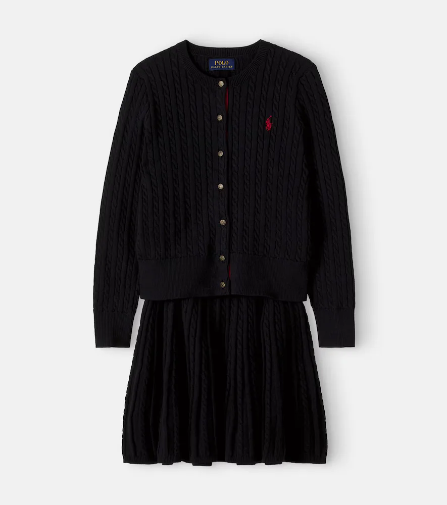 Cable-Knit Cotton Cardigan and Skirt Set by Polo Ralph Lauren