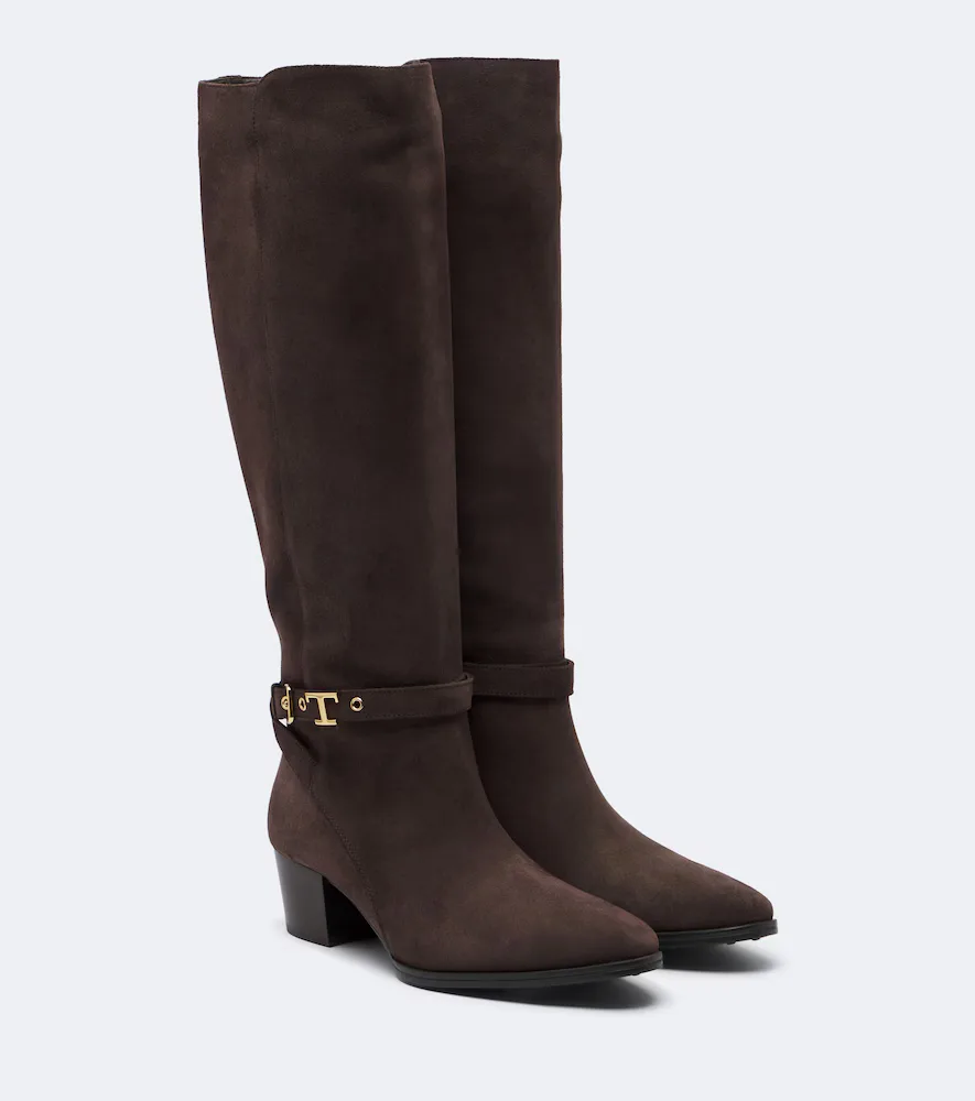 T Timeless Suede Knee-High Boots by Tod's